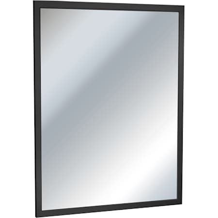 ASI 24" W x 36" H Modern Rectangular Stainless Steel Framed Bathroom Wall Mirror Matte Black