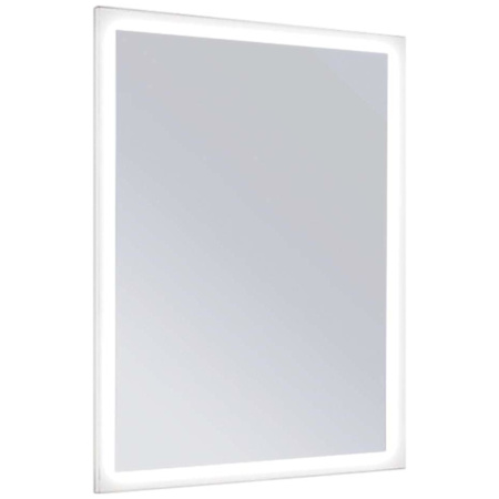 ASI 24"W x 36"H Rectangular Flat Frameless Wall Mounted Bathroom Mirror with Lighting Silver