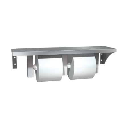 ASI Surface Mounted Shelf and Double Roll Toilet Tissue Holder Satin Stainless Steel