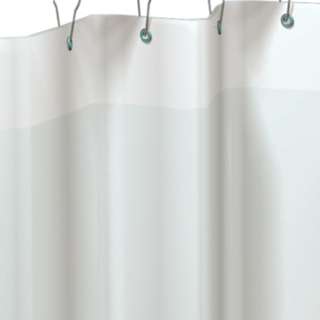ASI 60 Inch White Shower Curtain / 10 Hook White