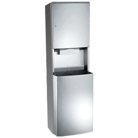ASI Roval Surface Mounted Paper Towel Dispenser and Removable 14.8 Gallon Waste Receptacle Satin Stainless Steel