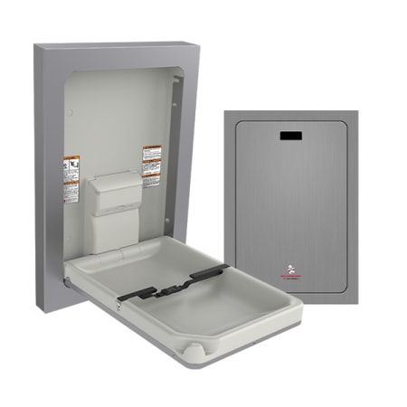 ASI Stainless Steel Surface Mounted Vertical Baby Changing Station Satin Stainless Steel