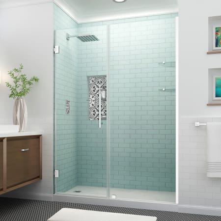 Aston Belmore GS 72" High x 55" Wide Hinged Frameless Shower Door with 25" Door Width and Clear Glass Chrome