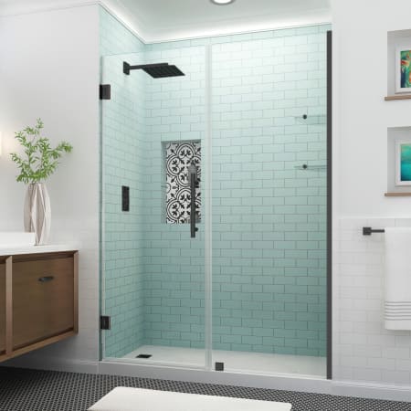 Aston Belmore GS 72" High x 65" Wide Hinged Frameless Shower Door with 33" Door Width and Clear Glass Oil Rubbed Bronze