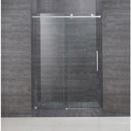 Aston 48" x 75" Completely Frameless Shower Door with 3/8" Glass Chrome