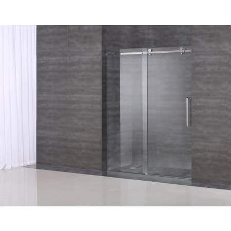 Aston 60" x 75" Completely Frameless Shower Door with 3/8" Glass Chrome
