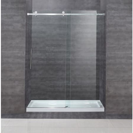 Aston 77-1/2" High x 60" Wide Sliding Frameless Shower Door with Clear Glass Chrome
