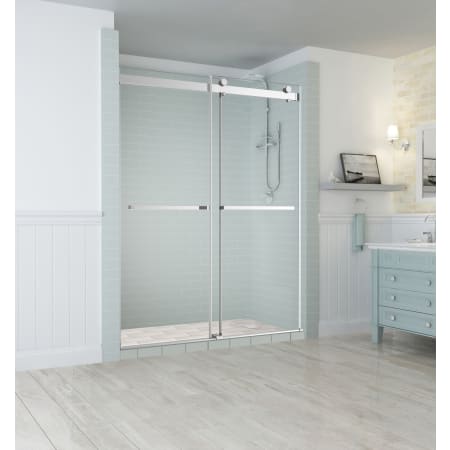 Aston Rivage 76" High x 60" Wide Sliding Frameless Shower Door with 60" Door Width and Clear Glass Chrome
