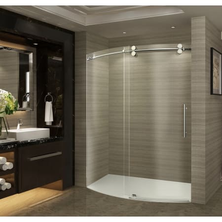 Aston ZenArch 56-60" Wide x 75" High Frameless Sliding Shower Door with Clear Glass and Right Hand Door Chrome