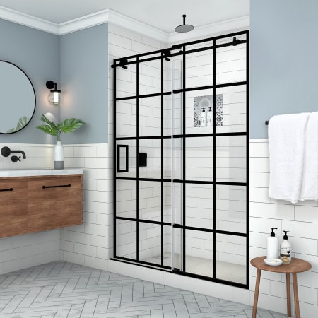 Aston Kamaya XL 80" High x 64" Wide Sliding Frameless Shower Door with Clear Glass Matte Black