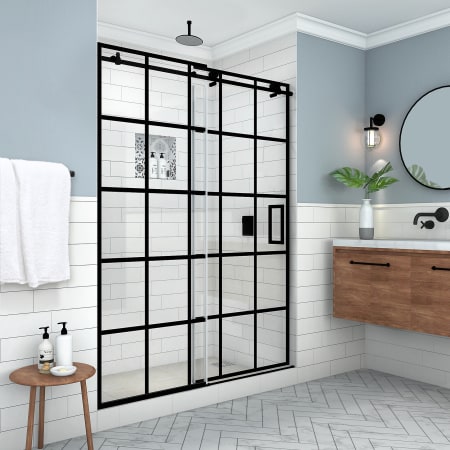Aston Kamaya XL 80" High x 64" Wide Sliding Frameless Shower Door with Clear Glass Matte Black