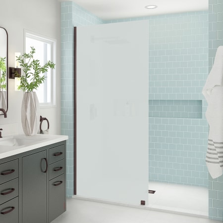 Aston Elyse XL 80" High x 30" Wide Frameless Shower Panel with Frosted Glass Bronze