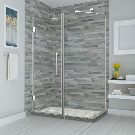Aston Bromley 72" High x 52" Wide x 30" Deep Hinged Frameless Shower Enclosure with 30" Door Width and Clear Glass Chrome