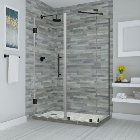 Aston Bromley 72" High x 60" Wide x 32" Deep Hinged Frameless Shower Enclosure with 38" Door Width and Clear Glass Oil Rubbed Bronze