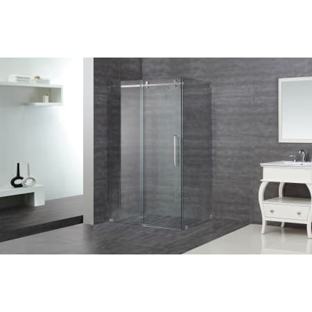 Aston 48" x 35" Completely Frameless Shower Enclosure with 3/8" Glass Chrome