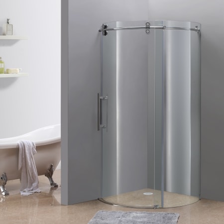 Aston 40" x 36" Frameless Shower Enclosure with 5/16" Glass and Left Opening Door Chrome
