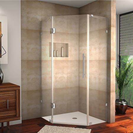 Aston Neoscape 36" Wide x 36" Deep x 72" High Frameless Hinged Shower Enclosure with Clear Glass Chrome