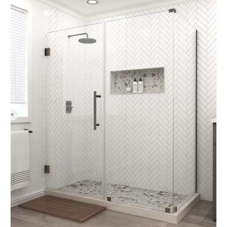 Aston Bromley 72" High x 36" Wide x 30" Deep Hinged Frameless Shower Enclosure with 30" Door Width and Clear Glass Brushed Gold