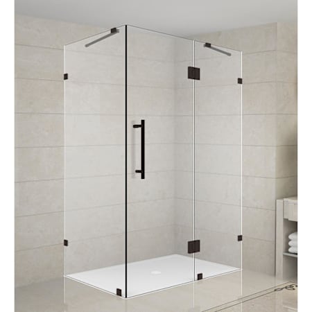 Aston 72" High x 40" Wide x 34" Deep Hinged Frameless Shower Enclosure with Clear Glass Bronze