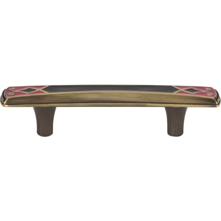 Atlas Homewares Canterbury 3 Inch Center to Center Bar Cabinet Pull Black / Red