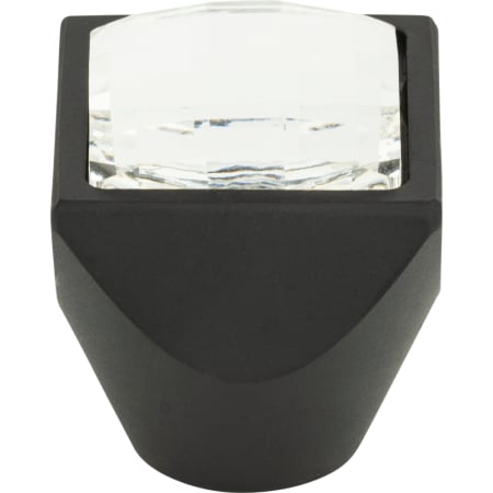 Atlas Homewares Crystal 1 Inch Square Cabinet Knob Matte Black