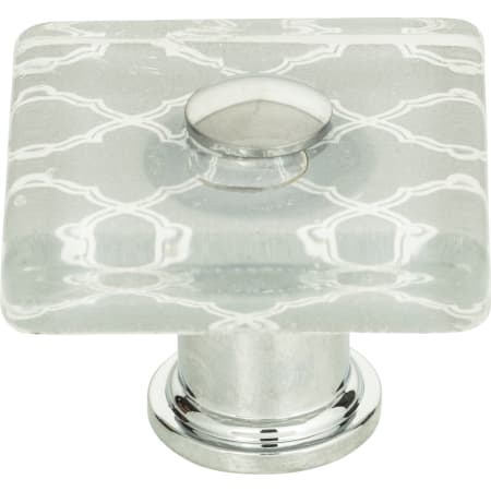 Atlas Homewares Dream Glass 1-1/2 Inch Square Cabinet Knob Polished Chrome