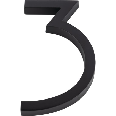 Atlas Homewares Modern Avalon 6 Inch Tall Address House Number '3' Matte Black