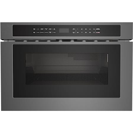 Avallon 24 Inch Wide 1.2 Cu. Ft. 1000 Watt Drawer Microwave Black Stainless