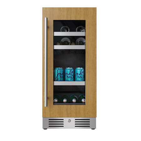 Avallon Premier 15 Inch Wide 8 Bottle Capacity and 40 Can Capacity Energy Star Certified Panel Ready Wine and Beverage Cooler Panel Ready Glass