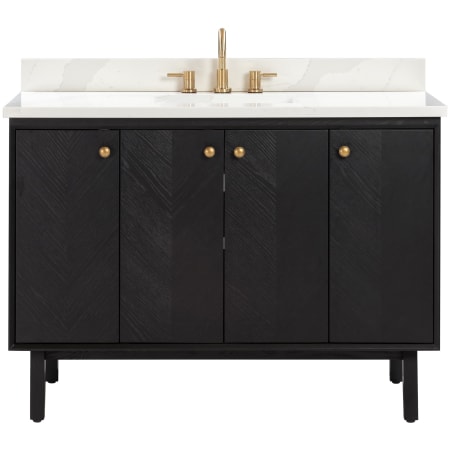 Avanity Adele 48" Free Standing Single Basin Vanity Set with Cabinet and Quartz Vanity Top Black