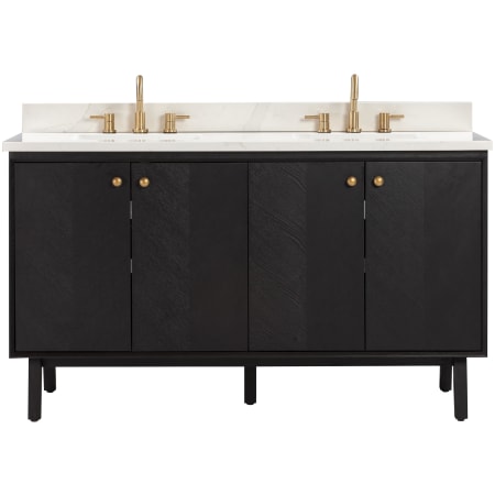 Avanity Adele 60" Free Standing Double Basin Vanity Set with Cabinet and Quartz Vanity Top Black