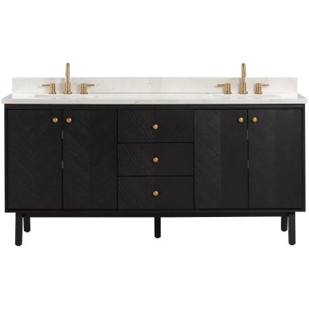 Avanity Adele 72" Free Standing Double Basin Vanity Set with Cabinet and Quartz Vanity Top Black