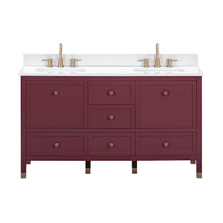 Avanity Alana 60" Free Standing Double Basin Vanity Set with Cabinet and Engineered Stone Vanity Top Burgundy Red