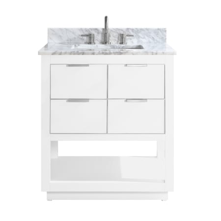 Avanity Allie 32" Free Standing Single Basin Vanity Set with Wood Cabinet and Marble Vanity Top White