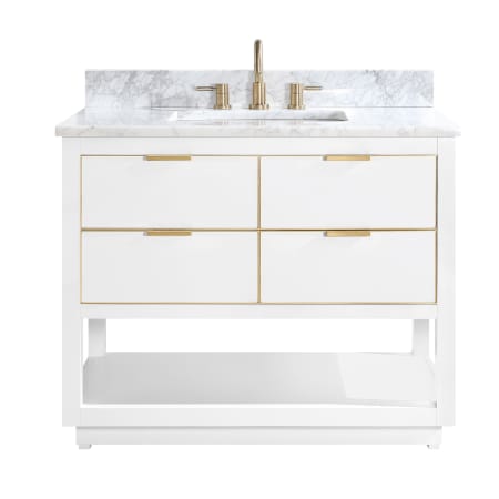 Avanity Allie 42" Free Standing Single Basin Vanity Set with Wood Cabinet and Marble Vanity Top White