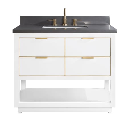 Avanity Allie 43" Free Standing Single Basin Vanity Set with Wood Cabinet and Quartz Vanity Top White