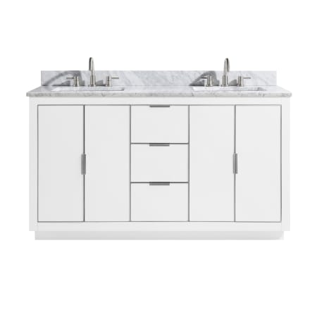 Avanity Austen 60" Free Standing Double Basin Vanity Set with Wood Cabinet and Marble Vanity Top White