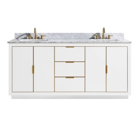 Avanity Austen 73" Free Standing Double Basin Vanity Set with Wood Cabinet and Marble Vanity Top White