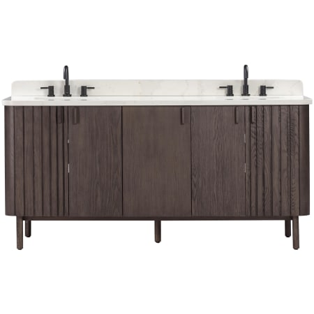 Avanity Blakely 73" Free Standing Double Basin Vanity Set with Cabinet and Quartz Vanity Top Brown Oak