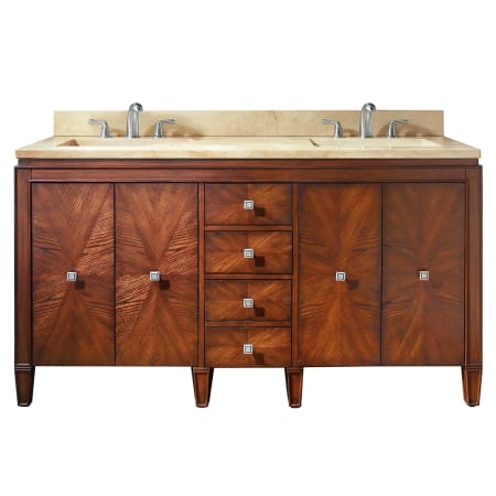 Avanity Brentwood 61" Free Standing Double Basin Vanity Set with Cabinet and Marble Vanity Top New Walnut