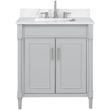 Avanity Bristol 32" Free Standing Single Basin Vanity Set with Cabinet and Engineered Stone Vanity Top Light Gray