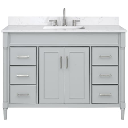 Avanity Bristol 48" Free Standing Single Basin Vanity Set with Cabinet and Engineered Stone Vanity Top Light Gray