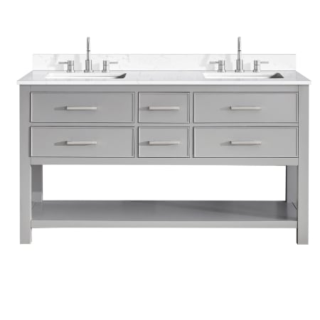Avanity Brooks 61" Free Standing Double Basin Vanity Set with Cabinet and Engineered Stone Vanity Top Chilled Gray