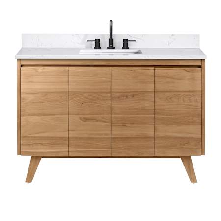 Avanity Coventry 49" Free Standing Single Basin Vanity Set with Cabinet and Engineered Stone Vanity Top Natural Teak