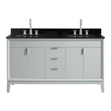 Avanity Emma 61" Free Standing Double Basin Vanity Set with Wood Cabinet and Granite Vanity Top Dove Gray / Black Granite