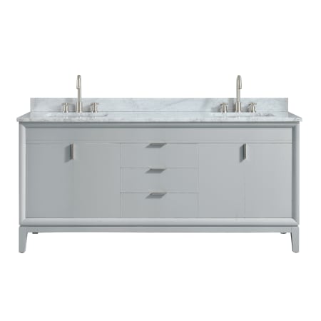 Avanity Emma 73" Free Standing Double Basin Vanity Set with Wood Cabinet and Granite Vanity Top Dove Gray / Carrera White