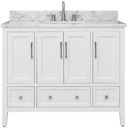 Avanity Everette 42" Free Standing Single Basin Vanity Set with Cabinet and Marble Vanity Top White