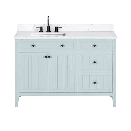 Avanity Layla 48" Free Standing Single Basin Vanity Set with Cabinet and Engineered Stone Vanity Top Ice Blue