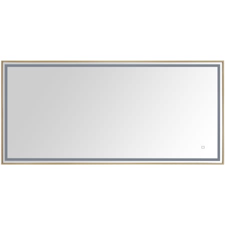 Avanity LED 59-1/16" W x 27-9/16" H Modern Rectangular Stainless Steel Framed Bathroom Wall Mirror Brushed Gold