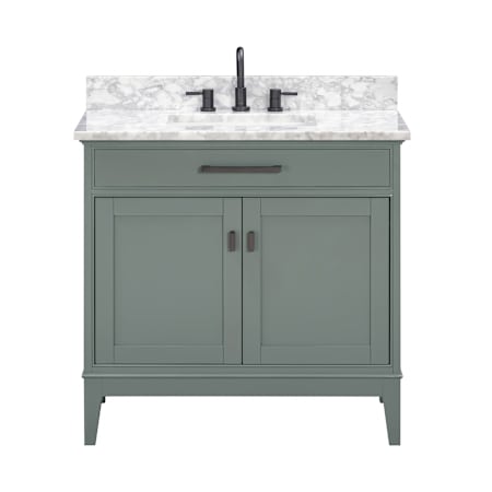 Avanity Madison 36" Free Standing Single Basin Vanity Set with Cabinet and Marble Vanity Top Smoke Green